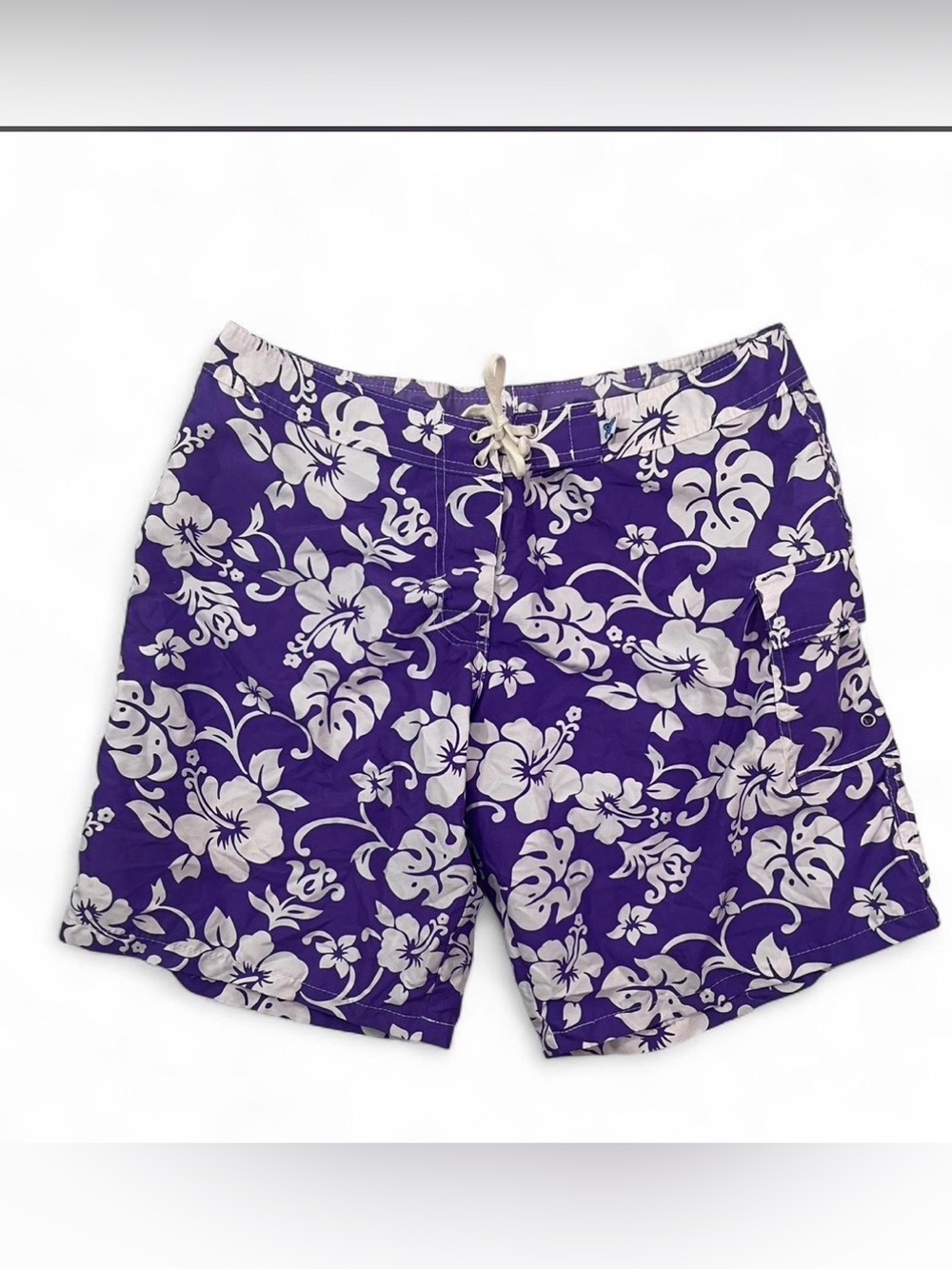 Y2K Floral Hibiscus Summer Swim Board Shorts Juniors size 14/Women’s size 10-12